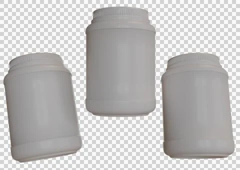 Three blank plastic jars Stock Illustration