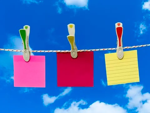 Three blank square of paper Stock Photos