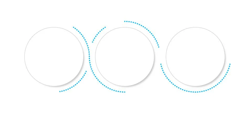 Three blank white circles empty infographic template Stock Illustration
