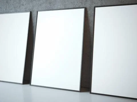 Three blank white frames Stockillustratie