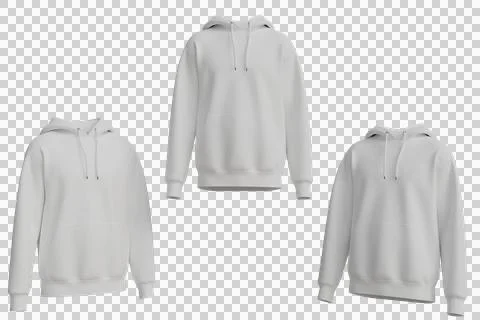 Three blank white hoodies Stock Illustration