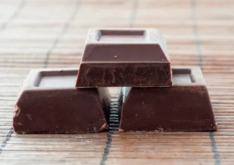 Three blocks of chocolate Foto stock