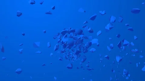 Three blue balls exploding. Abstract 3d animation. Stock Footage 120727011