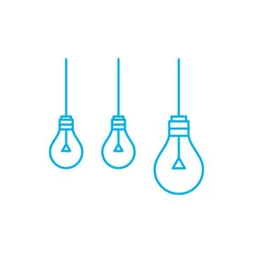 Three blue ceiling lamps vector illustration on white background Stock Illustration