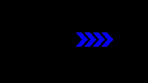 Three Blue Chevron Arrows Pointing Right on Black Background Stock Footage 327760644
