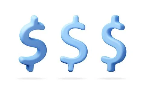 Three blue dollar signs as 3d Stock-Illustration