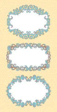 Three blue frames Stock-Illustration