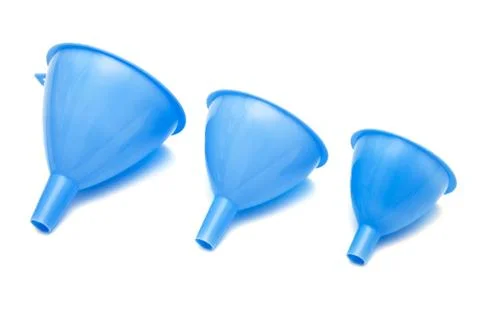 Three blue funnel Stock Photos