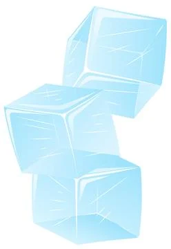 Three Blue Ice Cubes Ilustração Stock