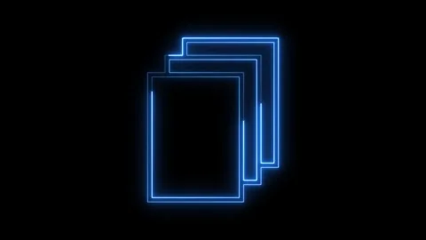 Three blue neon paper sheets layered against black background. Stock-Footage 337330406