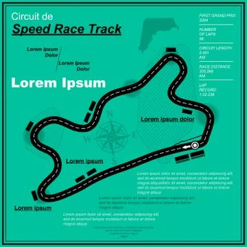 Three blue race circuit background Stock Illustration