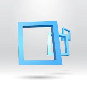 Three blue rectangular 3D frames Stock Illustration