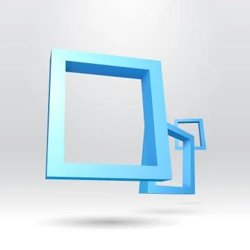 Three blue rectangular 3D frames Stock Illustration
