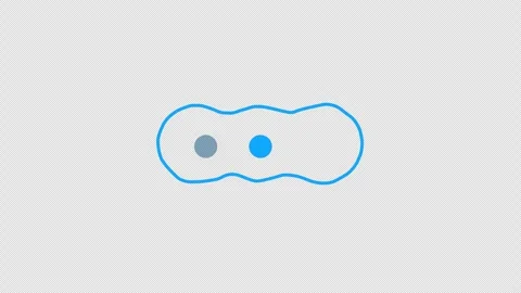 Three blue typing dots appear inside a fluid wavy outline Stock Footage 339116060