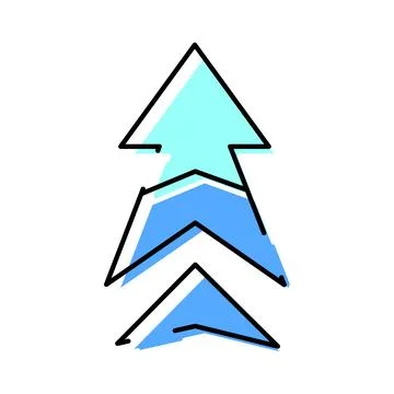 Three blue upward arrows moving progress forward Stock Illustration