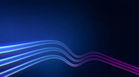 Three blue waving neon tubes. Abstract background. Loop. Stock Footage 44560493