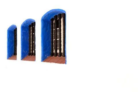 Three blue windows Stock Photos