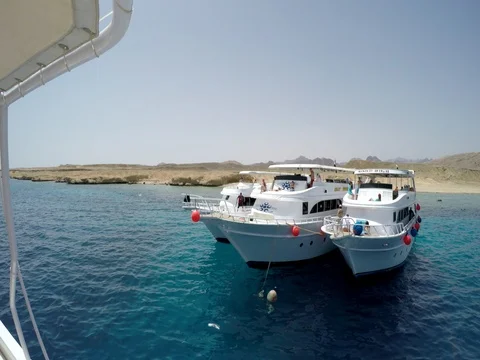 Three boats on the reef Stock Footage 72770671