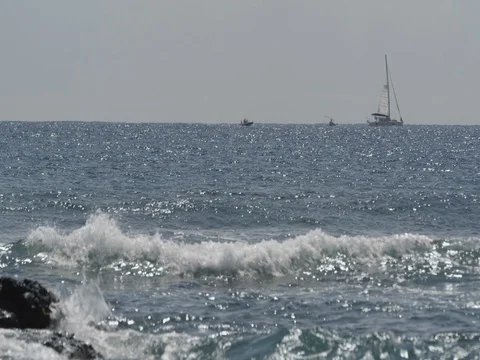 Three boats on the sea 스톡 동영상 79705524
