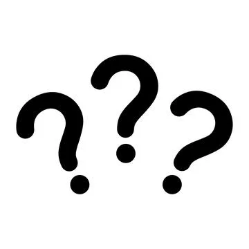 Three bold question marks symbolizing confusion and uncertainty concept Stock Illustration