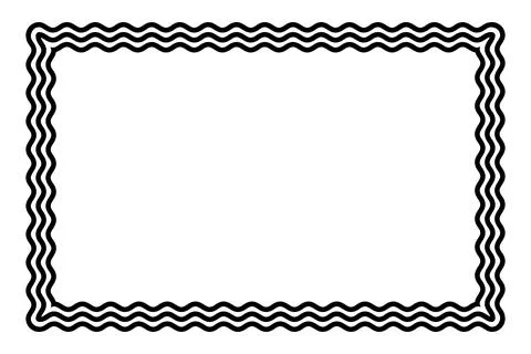 Three bold wavy lines forming a black rectangle shaped frame Stock Illustration