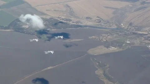 Three bombers flying wedge Stock Footage 71568279