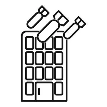 Three bombs falling on a keyboard representing cyber warfare Stock Illustration