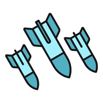 Three bombs falling showing military attack concept Stock Illustration