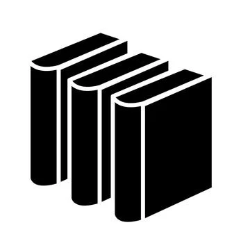 Three books in parallel silhouette style icon vector design Illustrazione stock