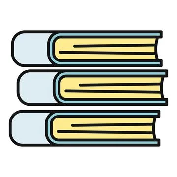 Three books stacked horizontally representing education and study 库存插图