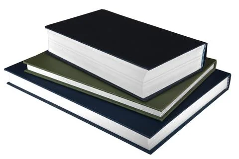 Three Books on White Background Stock Photos
