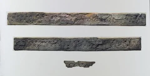 Three border strips ca. 9th8th century B.C. Assyrian These narrow strips ar.. Stock Photos