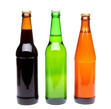 Three bottles of beer Stock Photos