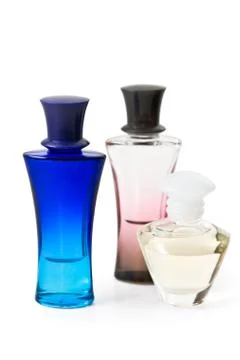 Three bottles of perfume Stock Photos