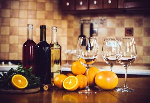 Three bottles of wine Foto stock