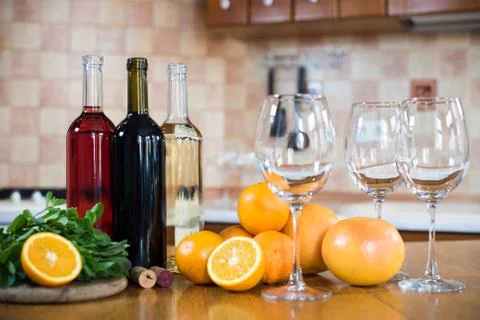 Three bottles of wine Foto stock