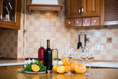 Three bottles of wine Foto stock