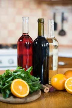 Three bottles of wine Foto stock
