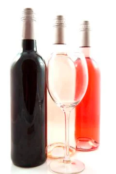 Three bottles of wine Stock Photos