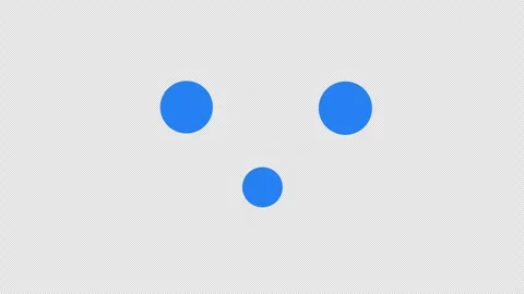 Three bouncing blue dots arranged triangular loading icon animation Stock Footage 320612560