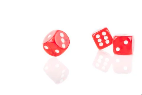 Three bouncing dice Stock Photos
