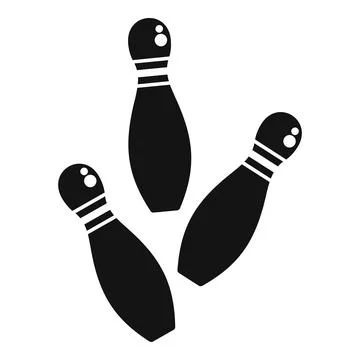 Three bowling pins falling down during a bowling game Stock Illustration