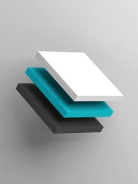 Three boxes. Abstract object over gray イラスト素材