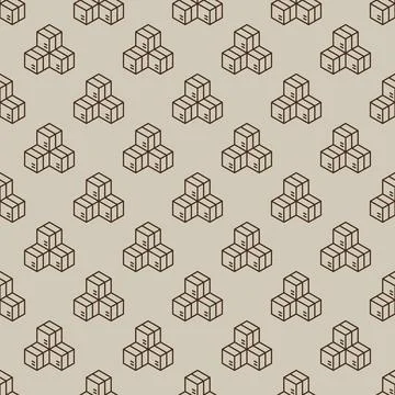 Three Boxes vector concept Logistics line seamless pattern or background Illustrazione stock