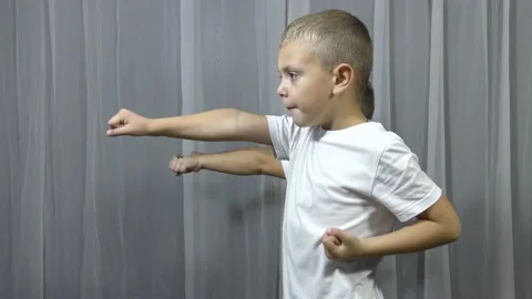 Three boy athlete hitting punches Stock Footage 143187085