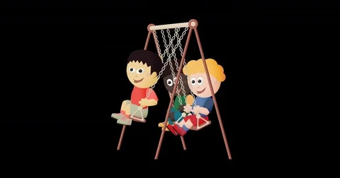 Three boys on a Swing collage Stock Footage 84674192