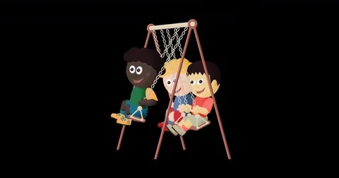 Three boys on a Swing collage Stock Footage 84675268