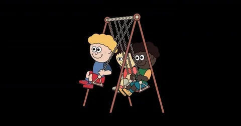 Three boys on a Swing Stock Footage 84623545