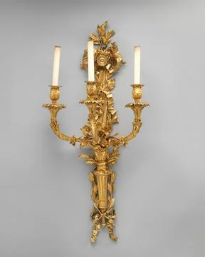 Three-branch wall light (one of a pair) (bras de lumire) ca. 1785 French, P.. Stock Photos