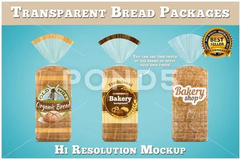 Three Bread Packages Mockups PSD Template